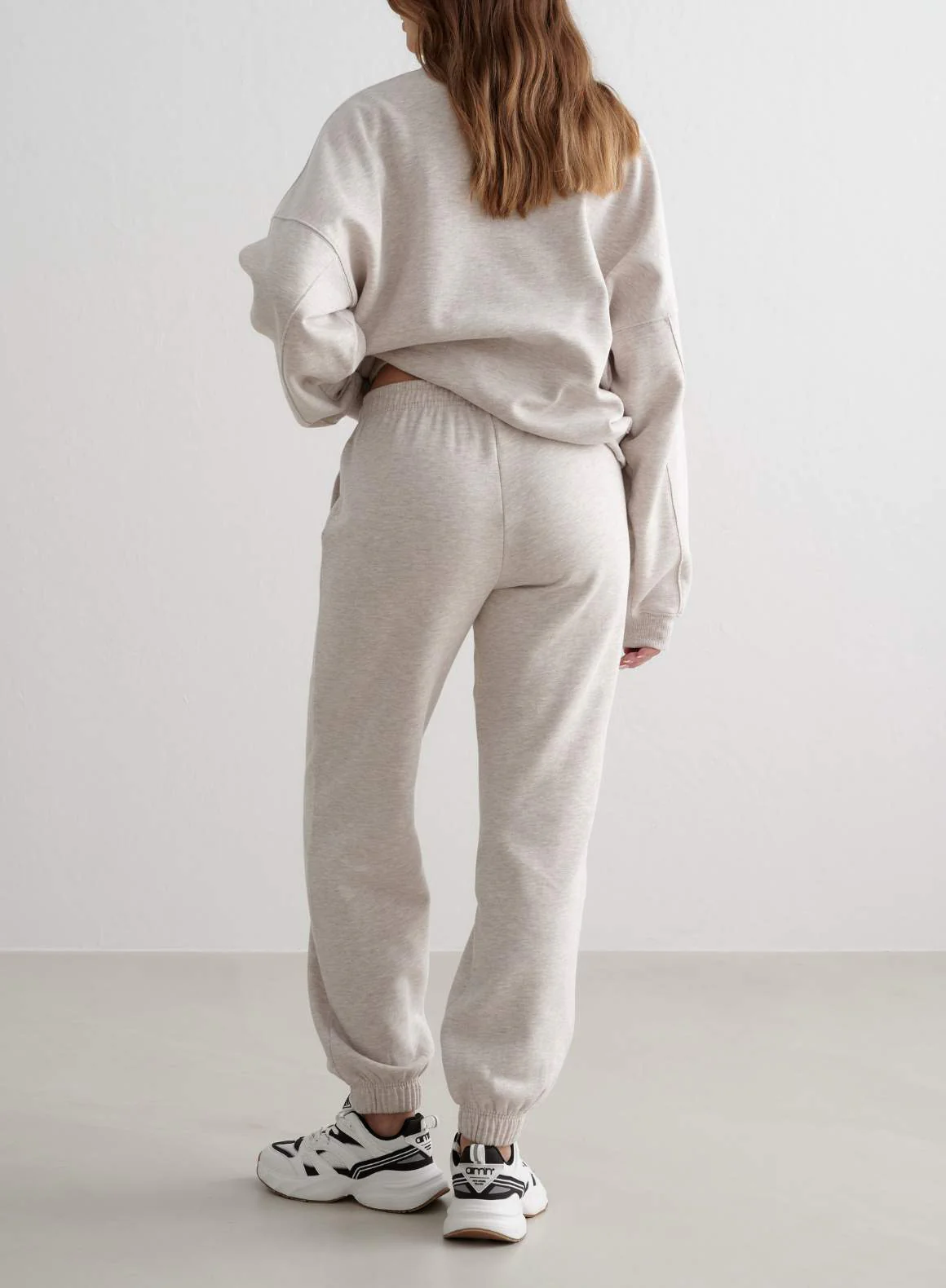 Beige Melange Classic Sweatpants - Image 2