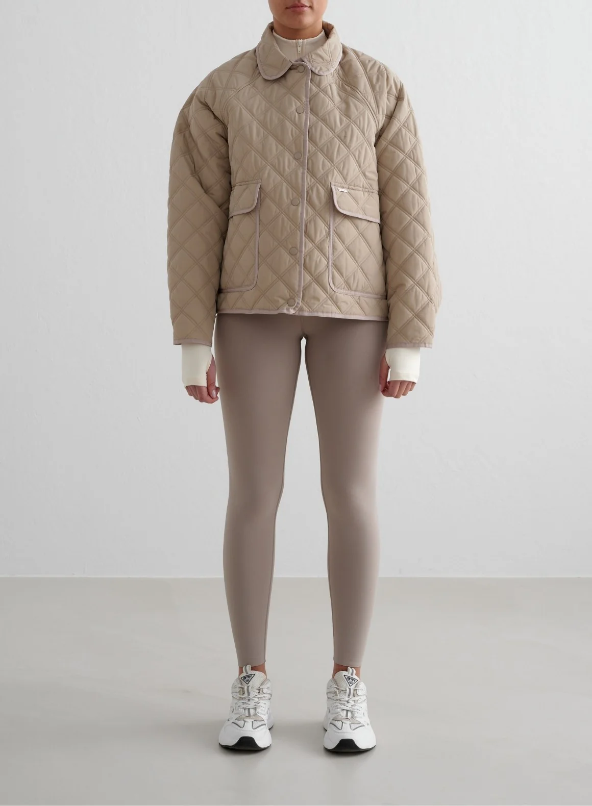 Beige Quilted Femme Jacket - Image 2