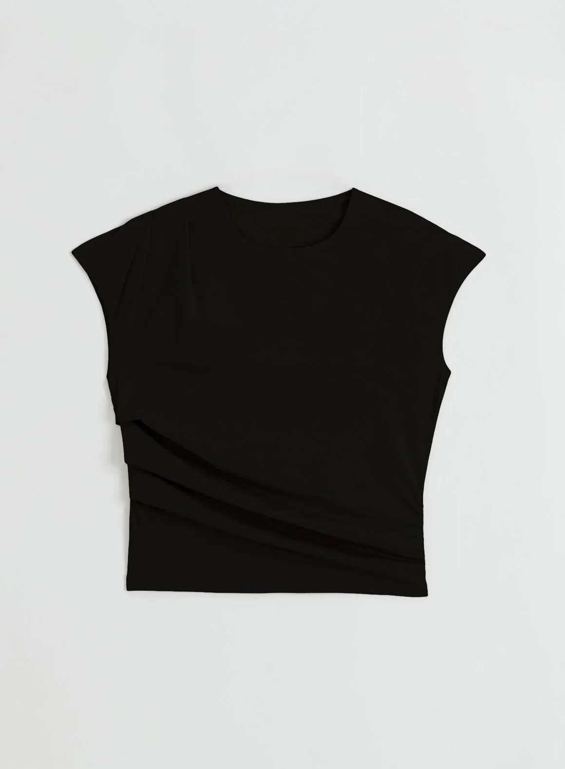 Black Luminous Draped Short Sleeve - Image 6