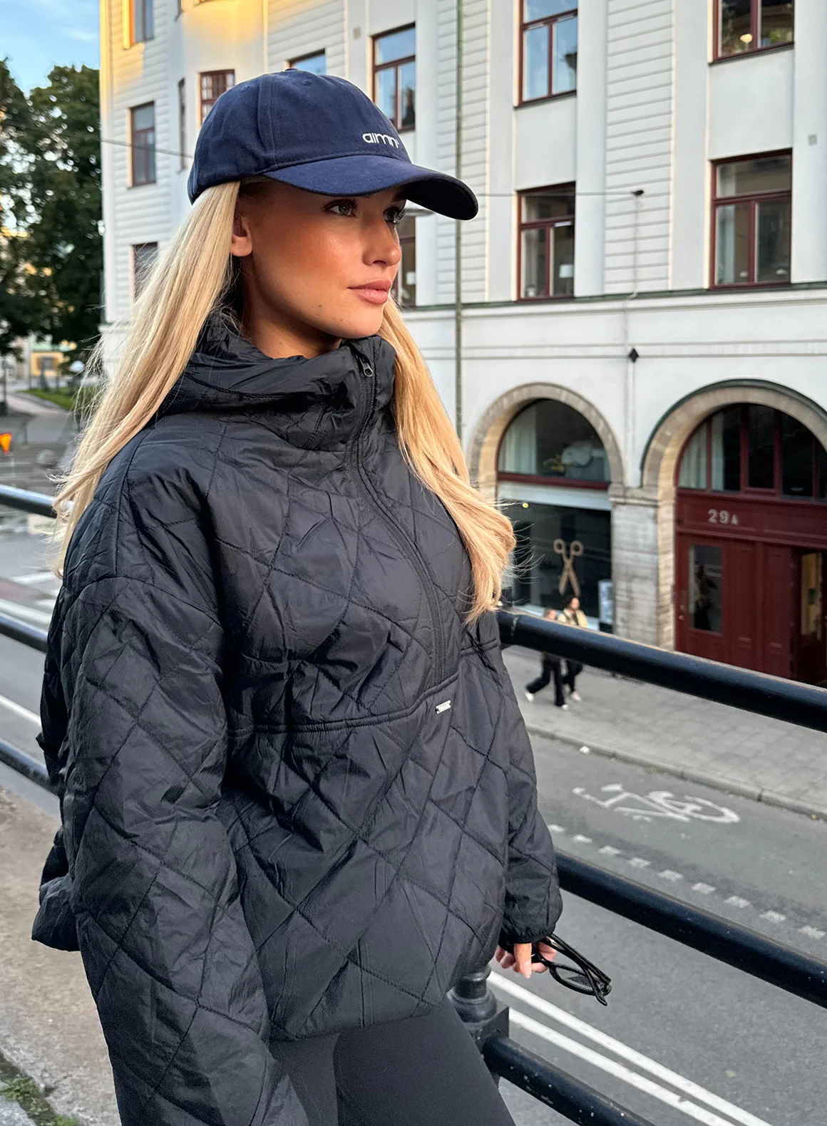 Black Oversized Quilted Anorak - Image 5