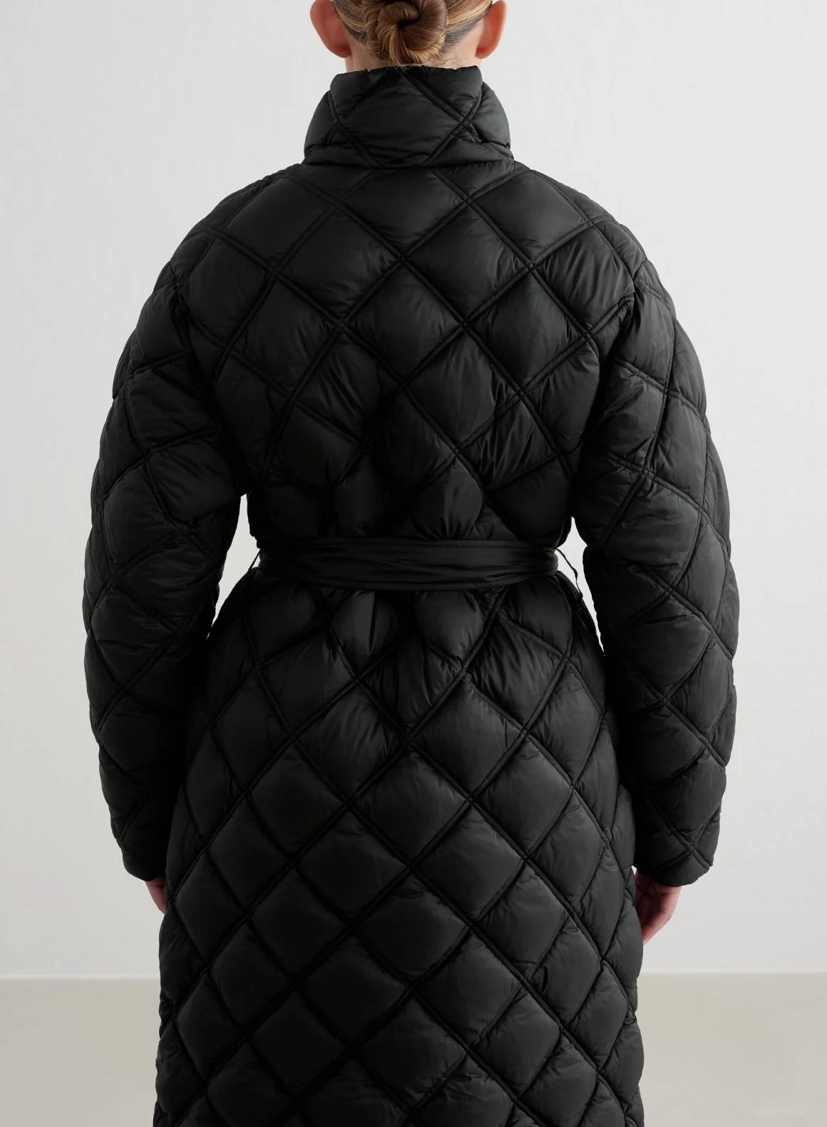 Black Quilted Coat - Image 7