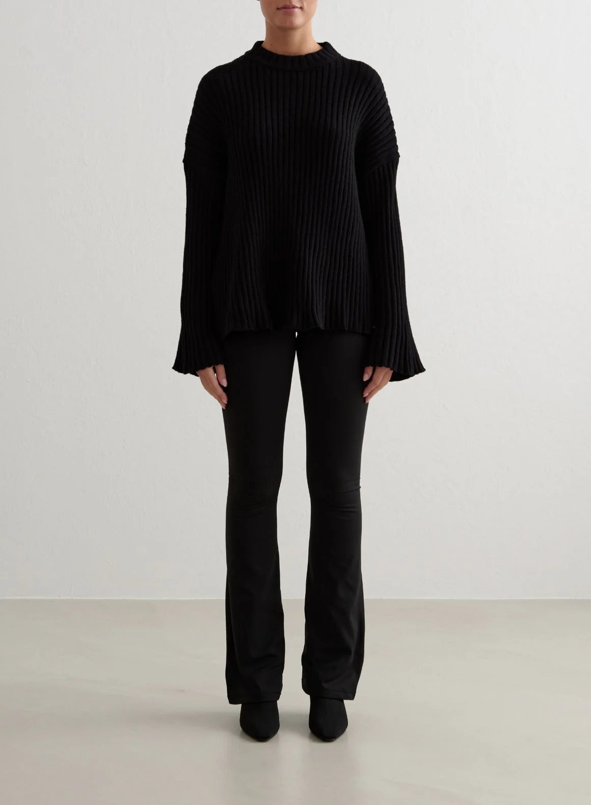 Black Rib Knit Sweater - Image 3