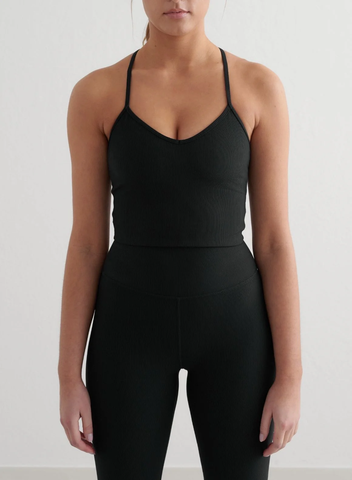 Black Ribbed Performance Bralette