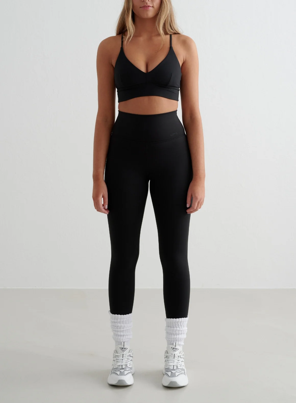 Black Sense Tights & Strap Bra Set