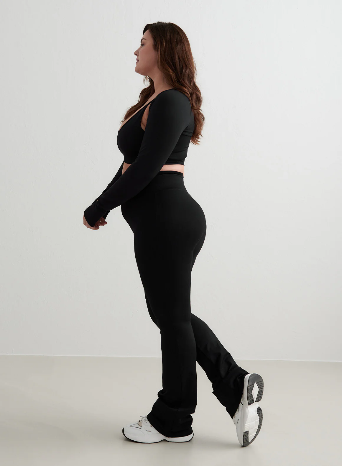 Black Shape Seamless Flare Tights - Image 71