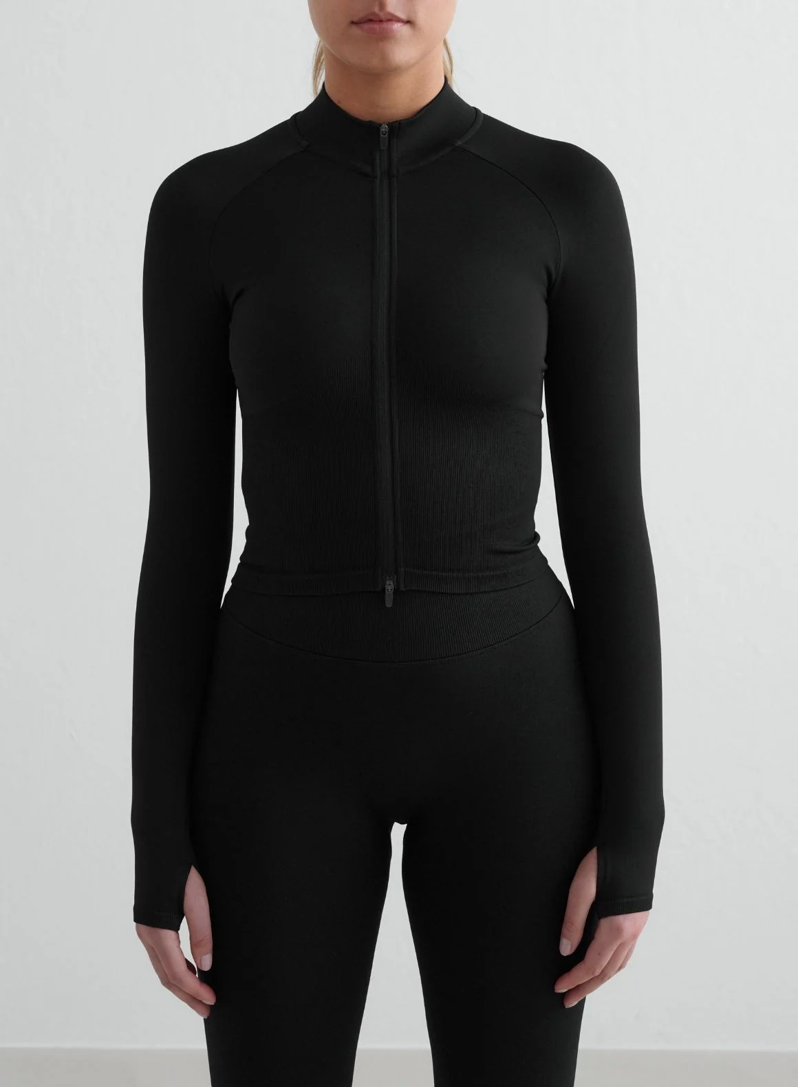 Black Shape Seamless Zip Jacket - Image 3
