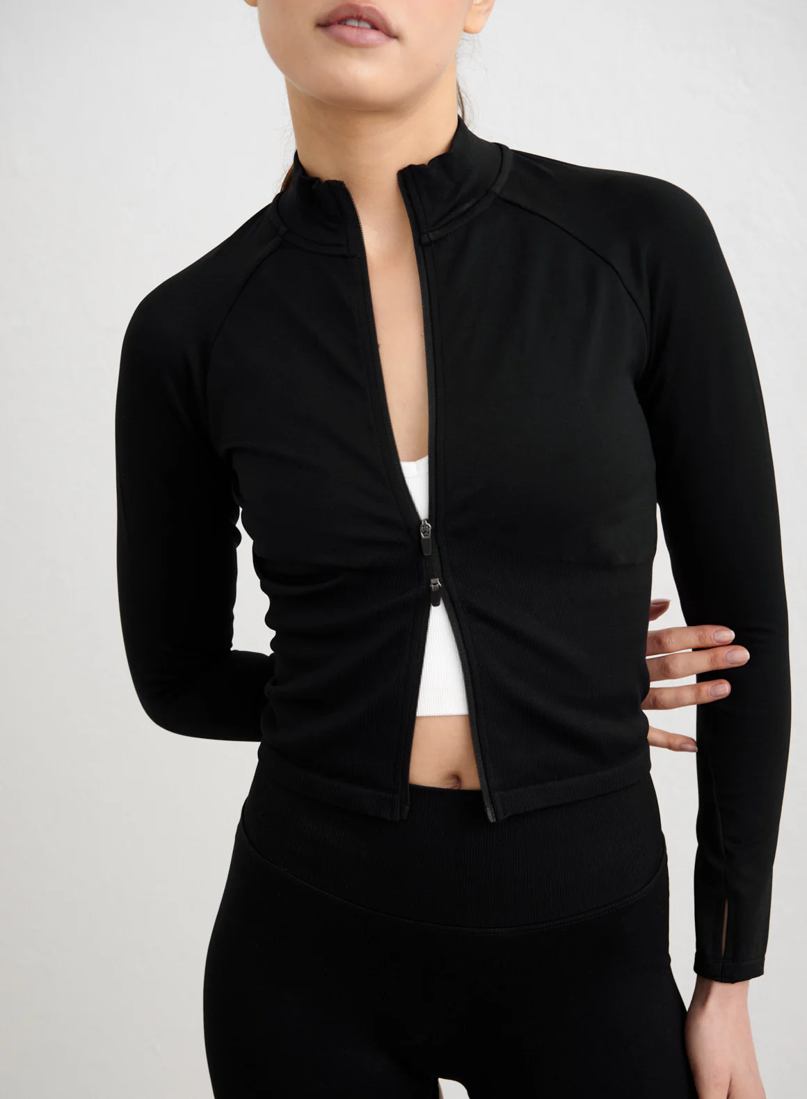 Black Shape Seamless Zip Jacket - Image 5
