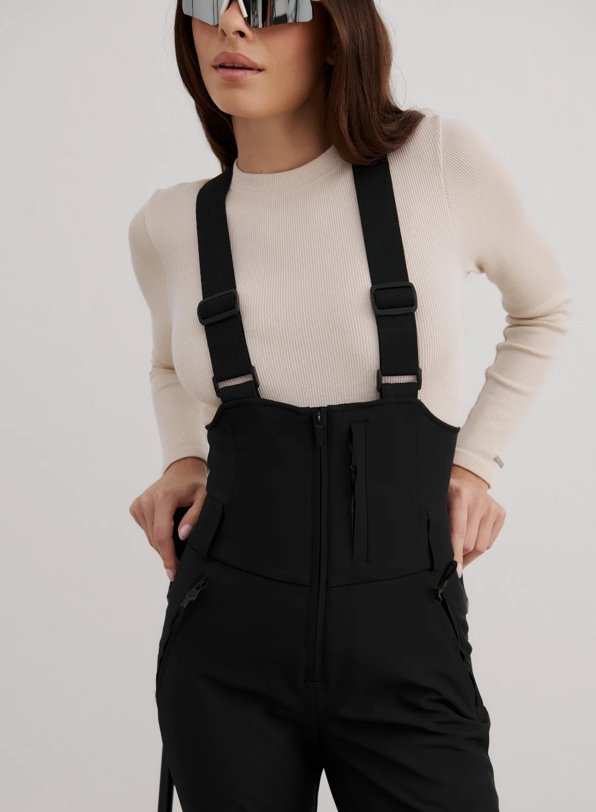 Black Stretch Thermo Bib Pants - Image 5