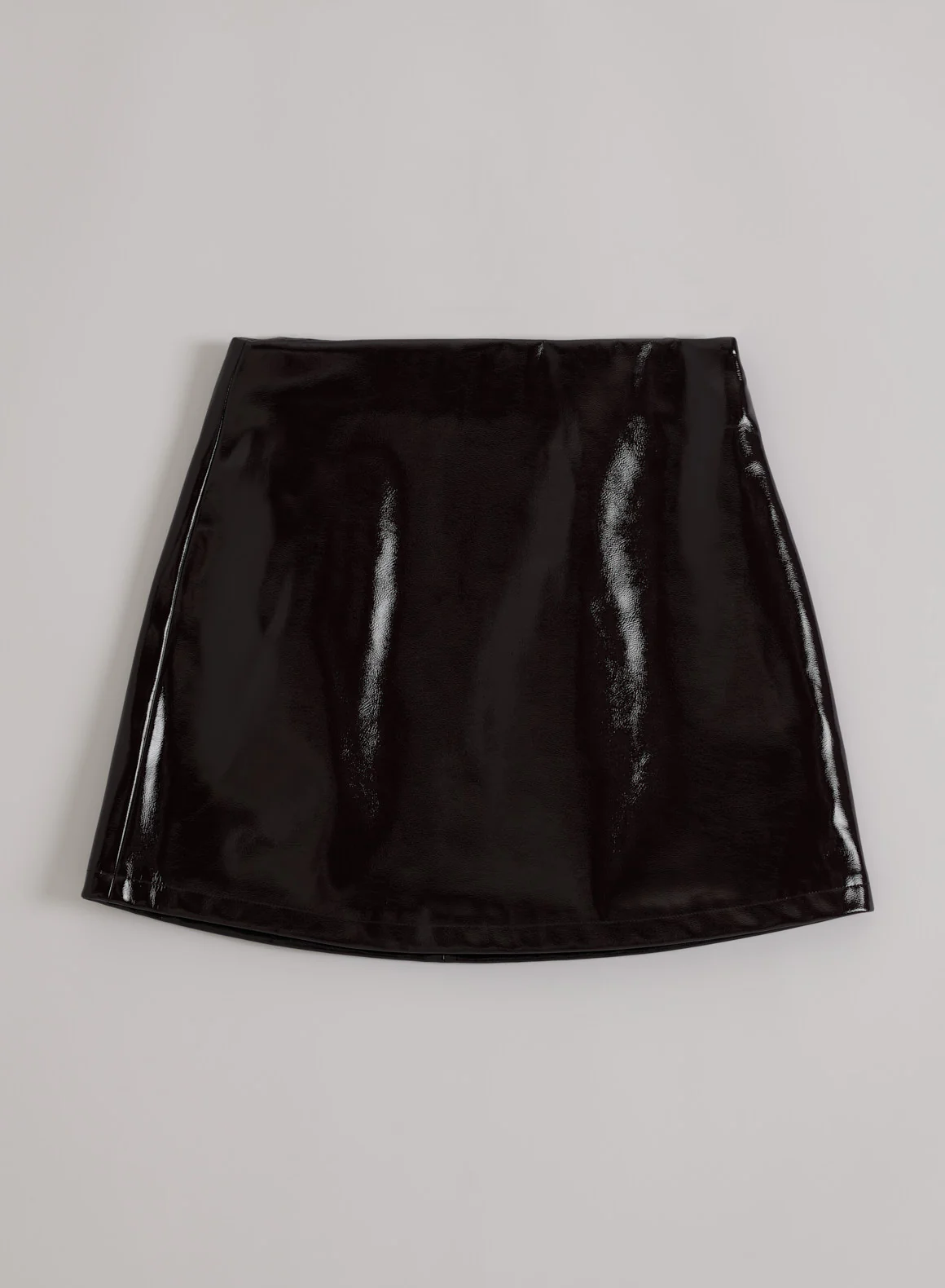 Chocolate Faux Leather Skirt - Image 6