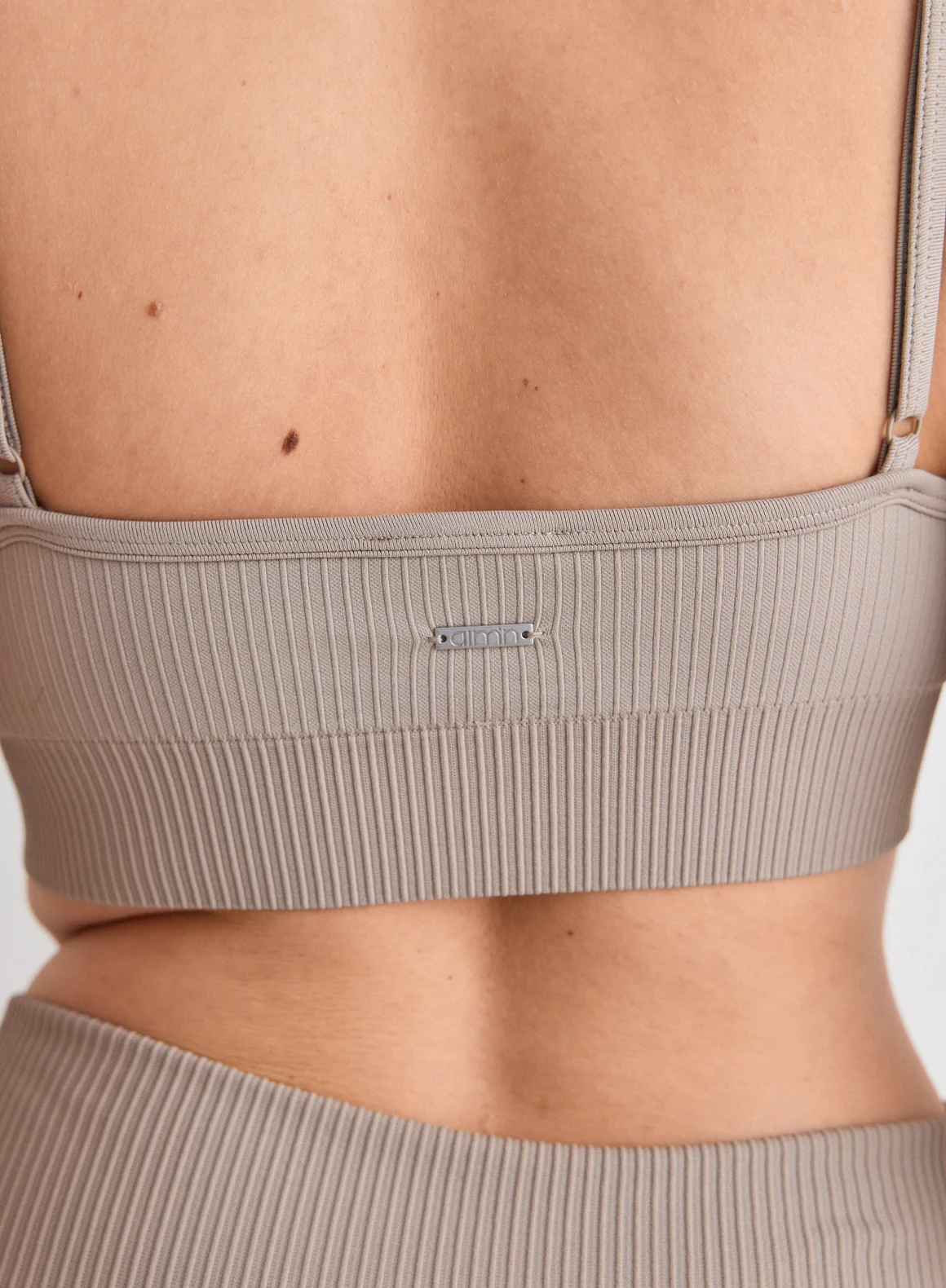 Dark Clay Ribbed Seamless Deep Cut Bra - Image 4