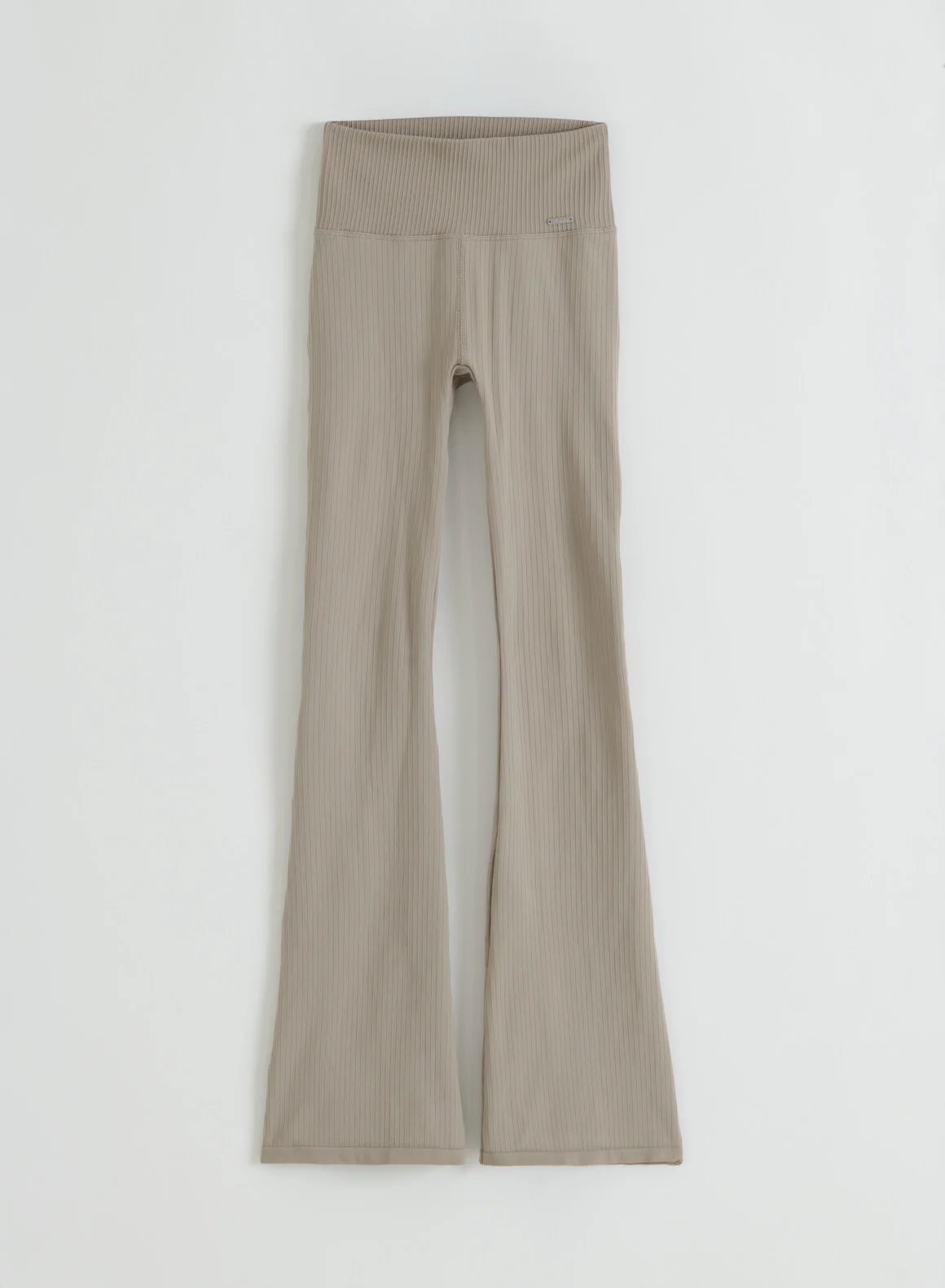 Dark Clay Ribbed Seamless Flare Tights - Image 5