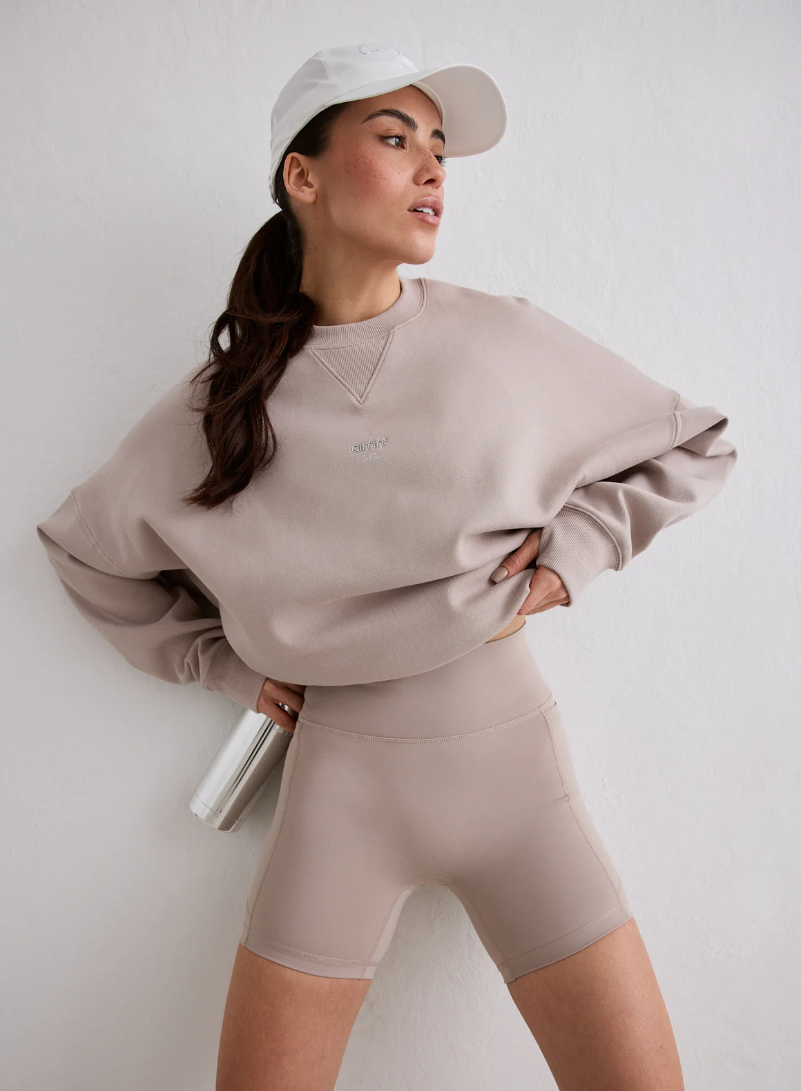 Dark Clay Running Midi Biker Shorts