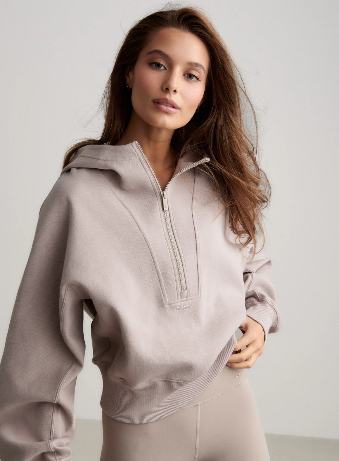 Dark Clay Sportif Half Zip Hood - Image 2