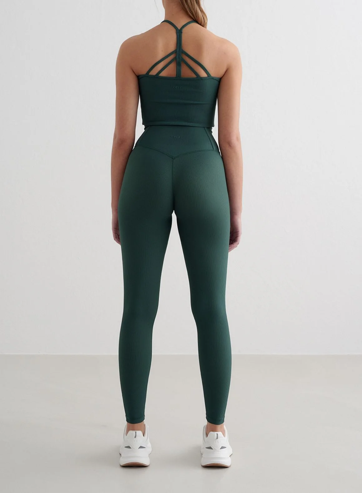 Deep Emerald Ribbed Performance Tights - Image 3