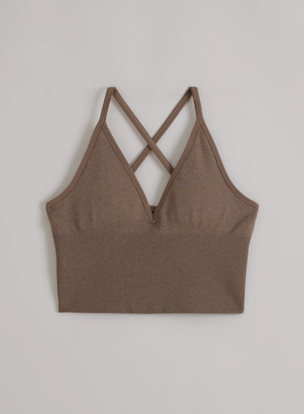 Espresso Melange Shape Seamless Cross Back Bralette - Image 4