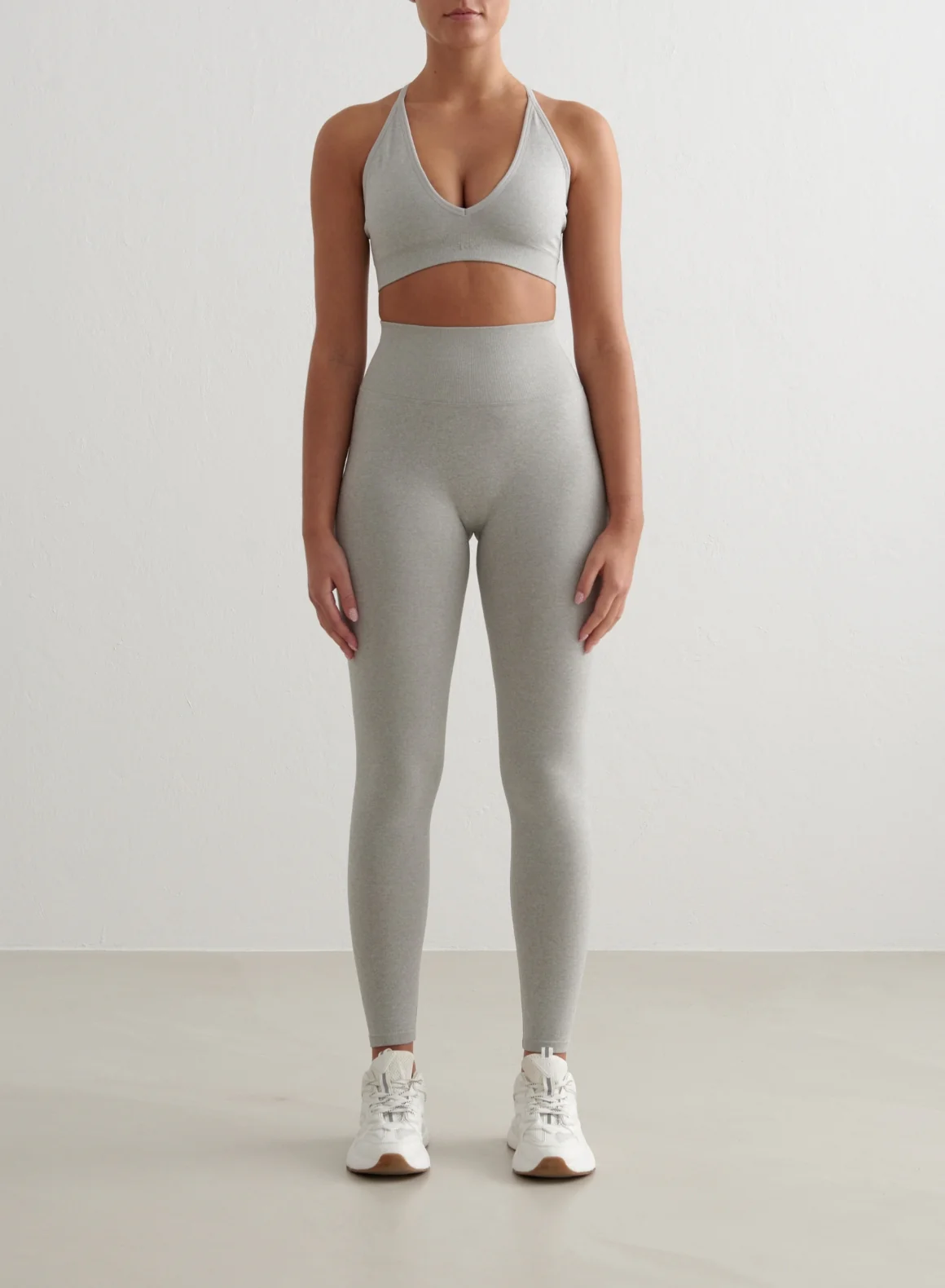 Grey Melange Shape Seamless Cross Back Bra - Image 3