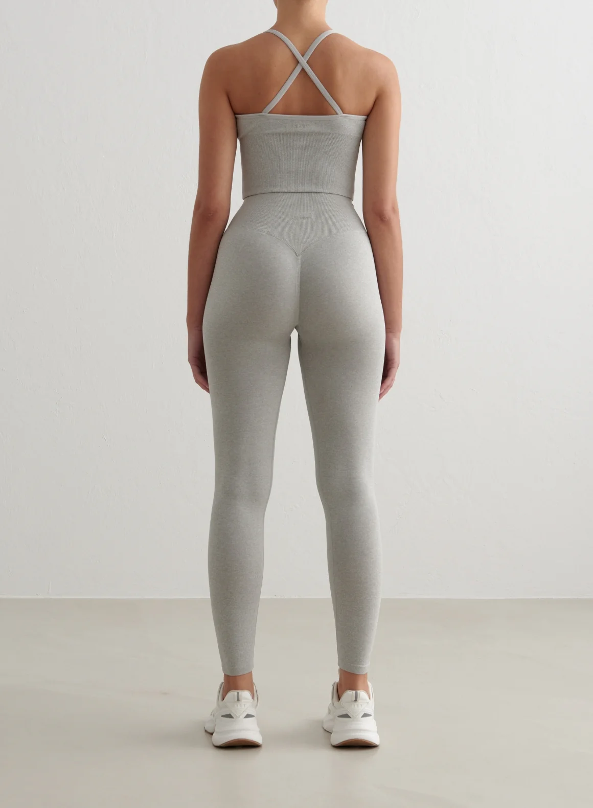 Grey Melange Shape Seamless Tights - Image 2