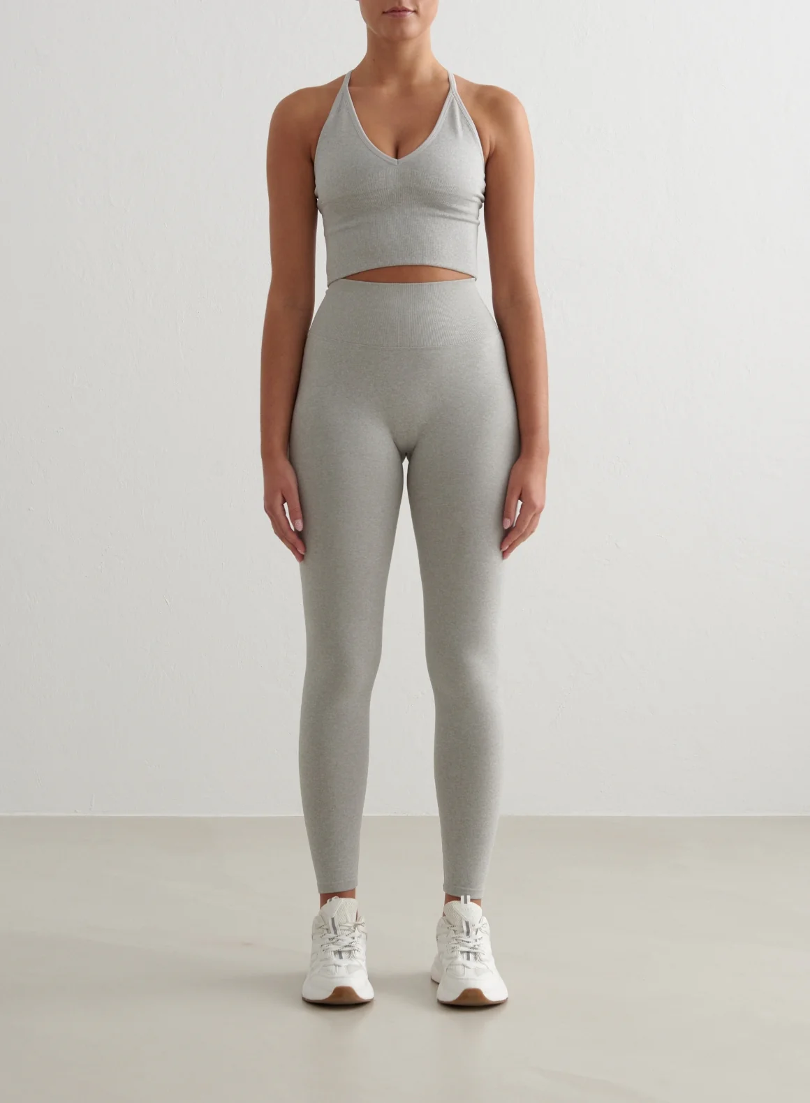 Grey Melange Shape Seamless Tights - Image 4