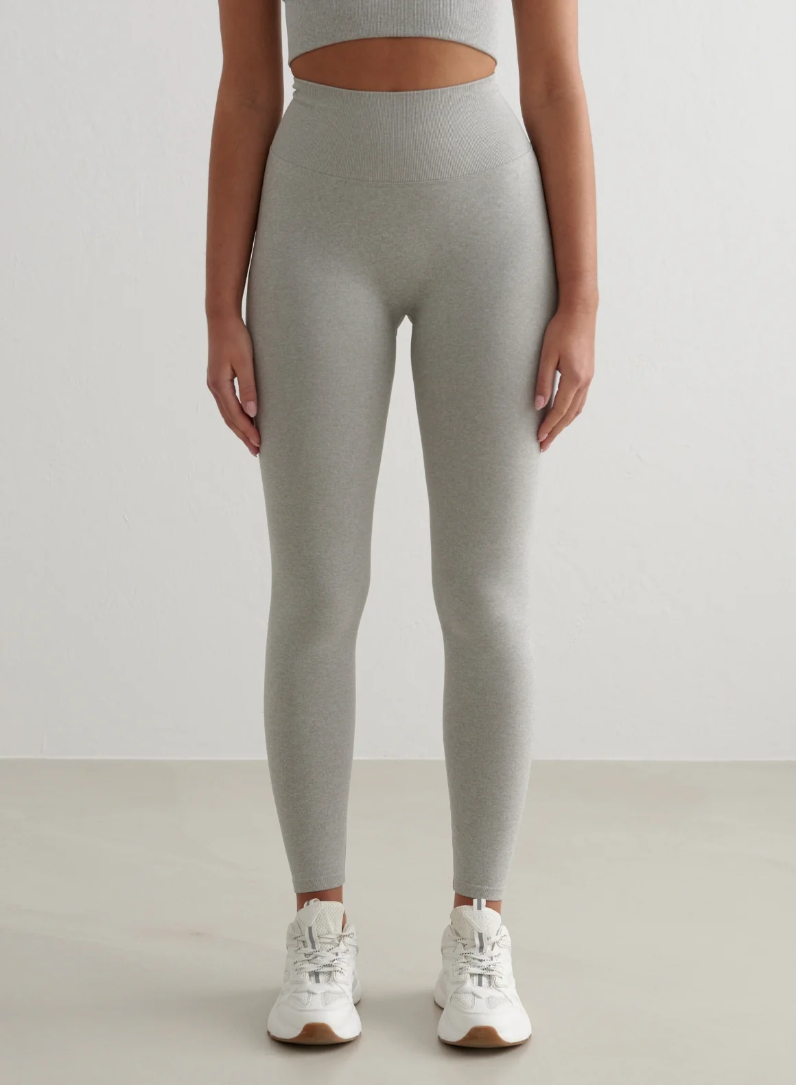 Grey Melange Shape Seamless Tights - Image 6