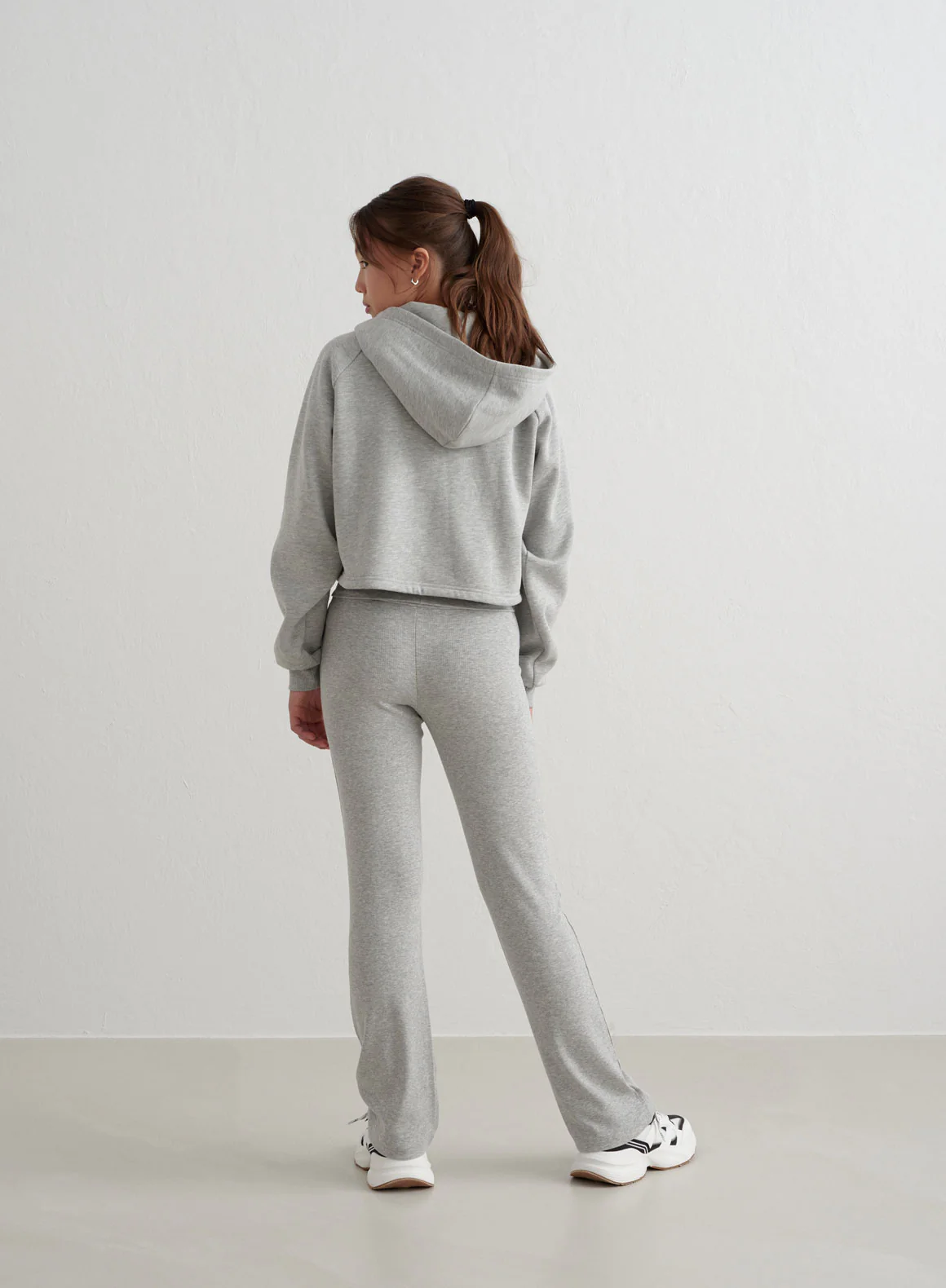 Grey Melange Young Ease Ribbed Pants - Image 5