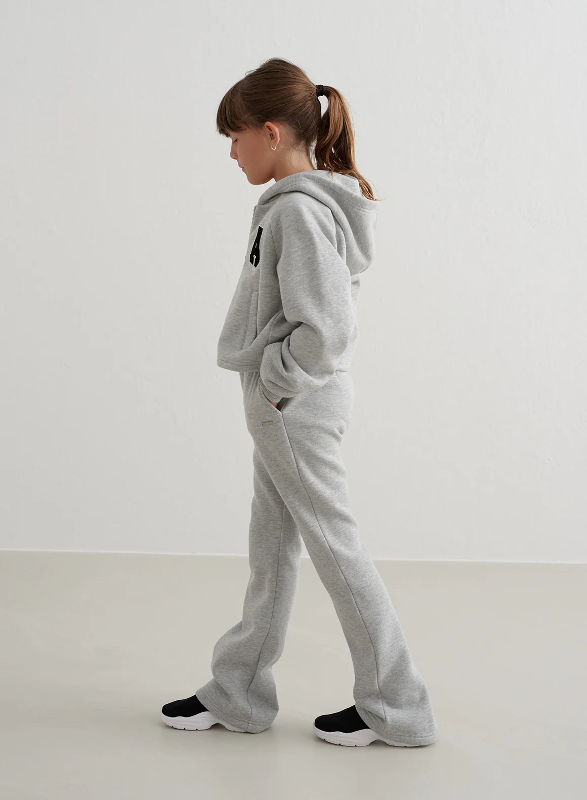 Grey Melange Young Flare Sweatpants - Image 2