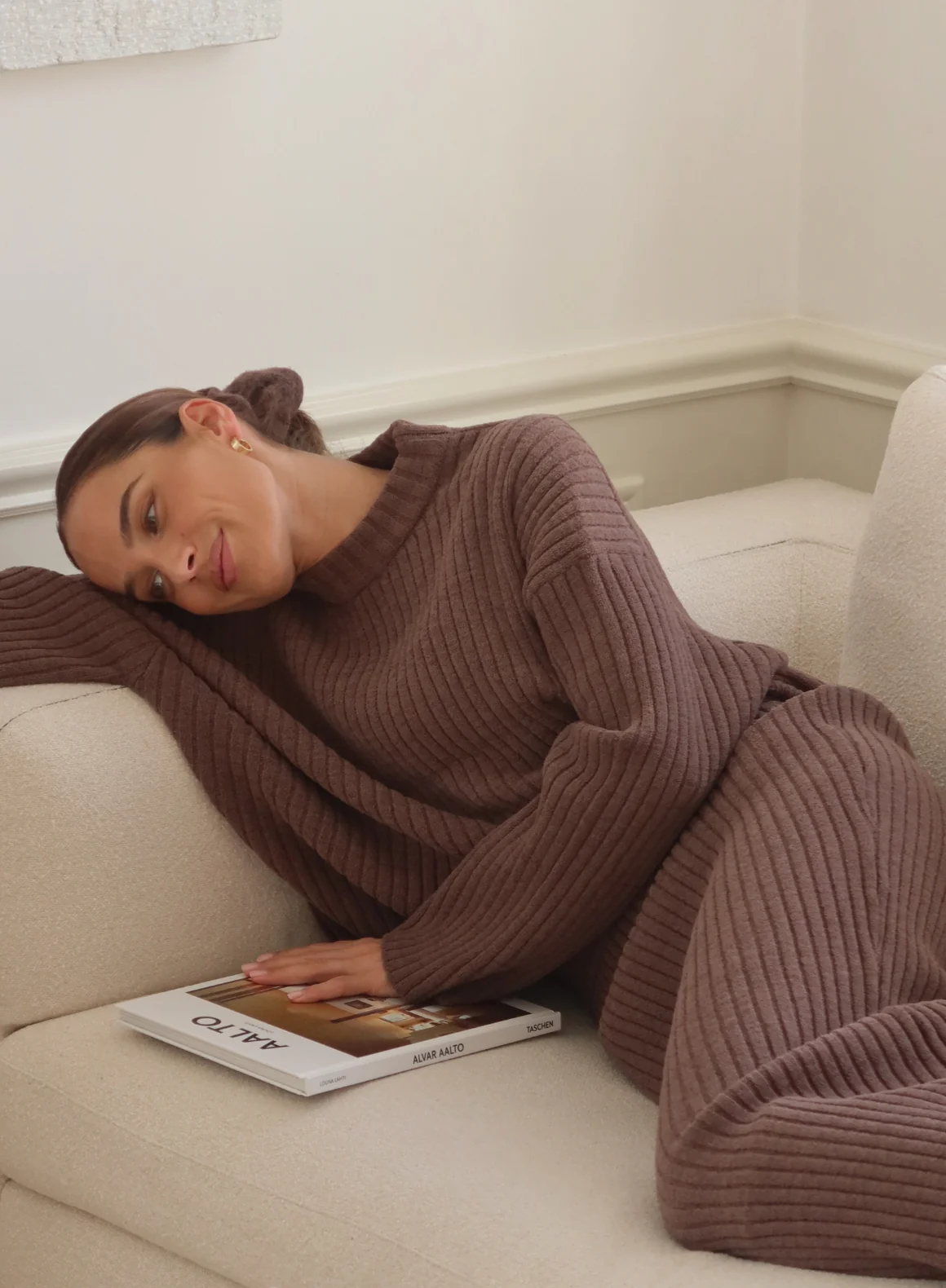 Macchiato Rib Knit Sweater & Skirt Set