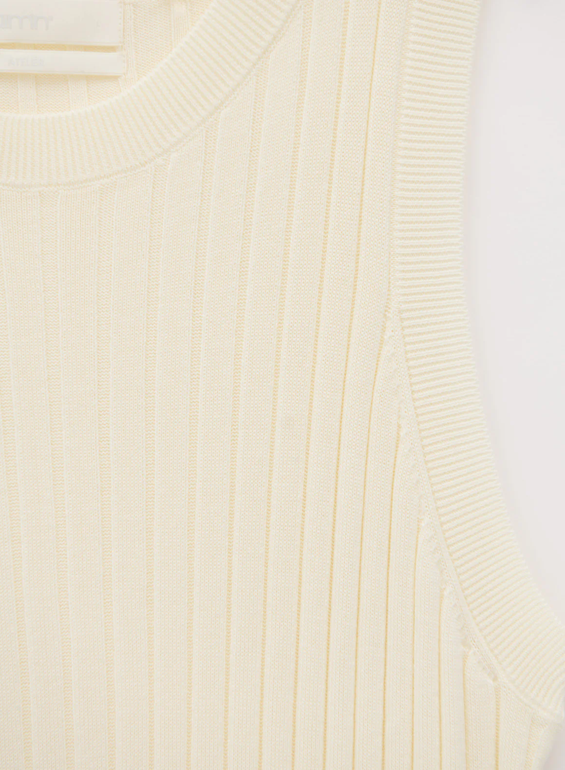 Off White Sleeveless Knit Dress - Image 6