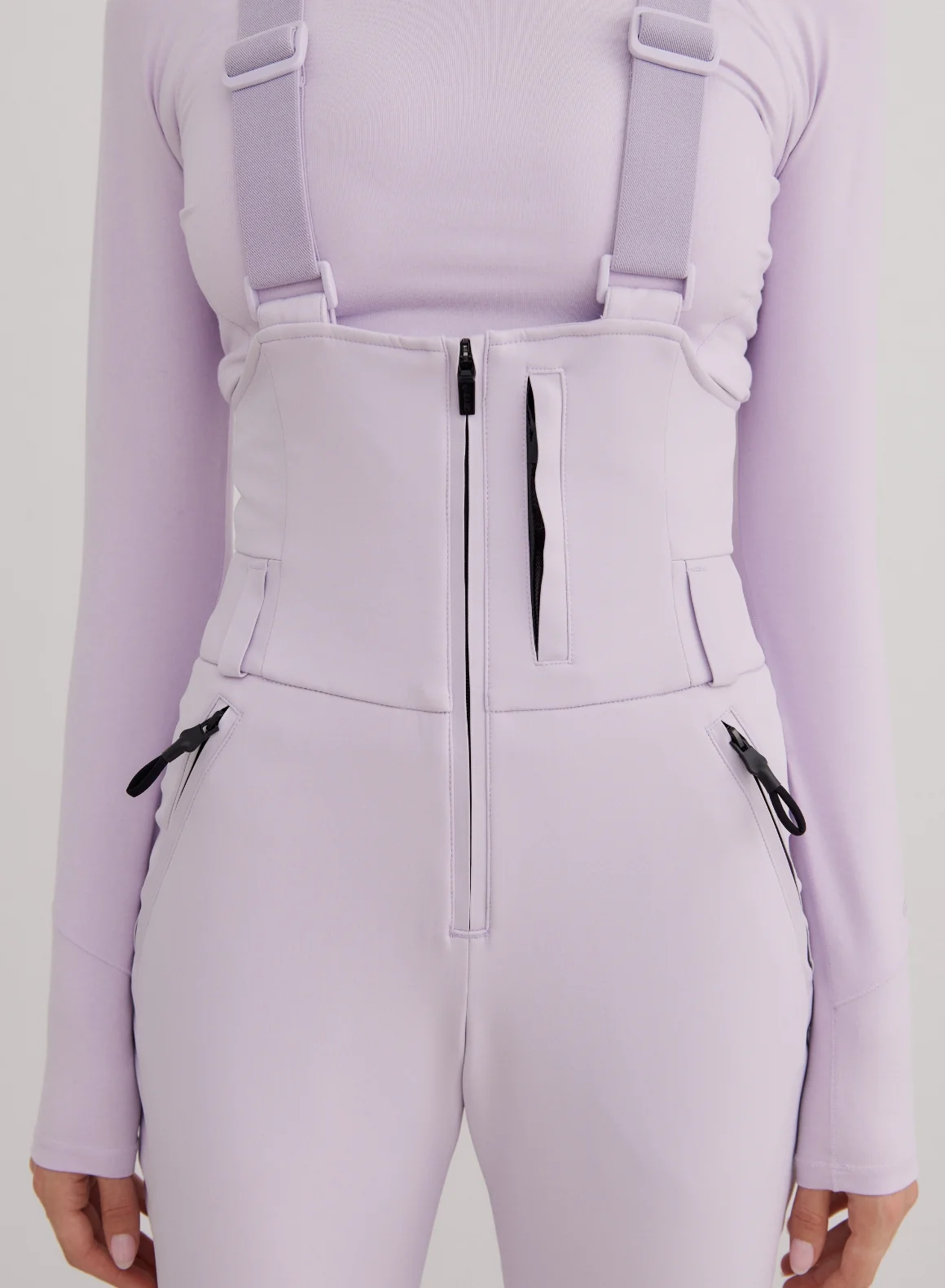 Pale Lavender Stretch Thermo Bib Pants - Image 6