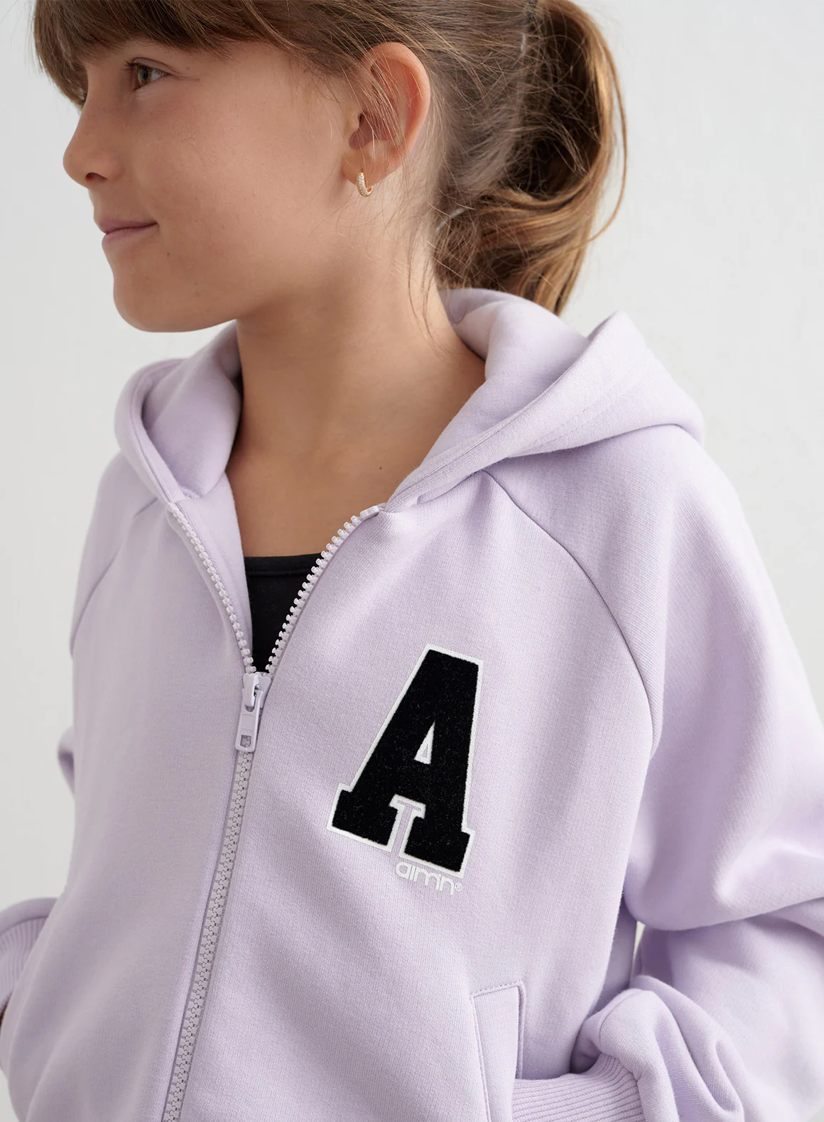 Pale Lavender Young Sweat Zip Hood - Image 2