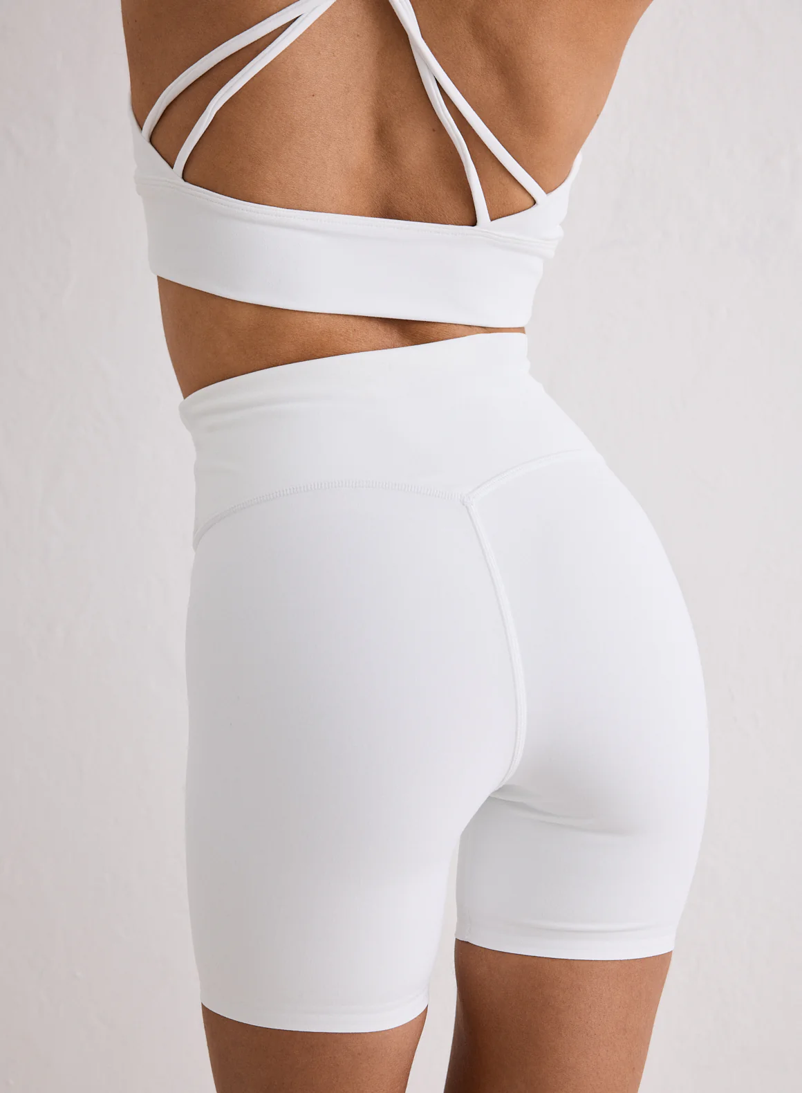 White Sense Midi Biker Shorts - Image 2
